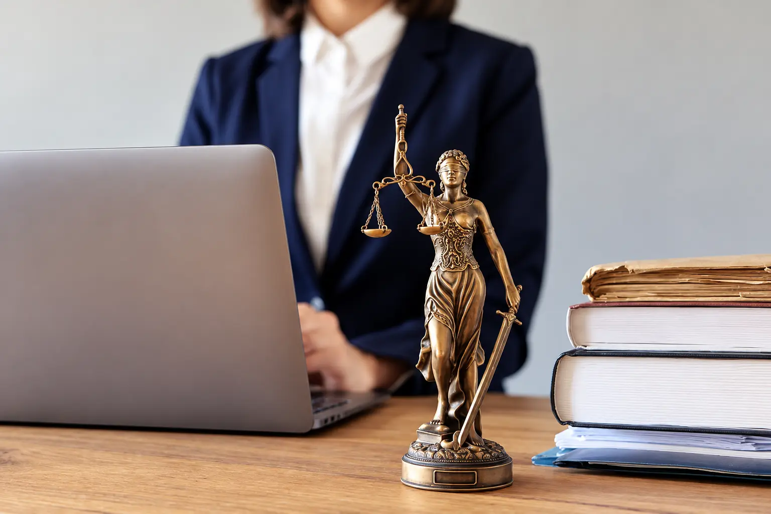 Dama da Justiça com balança e espada